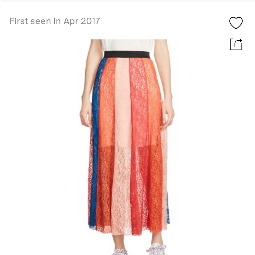Maje rainbow lace skirt